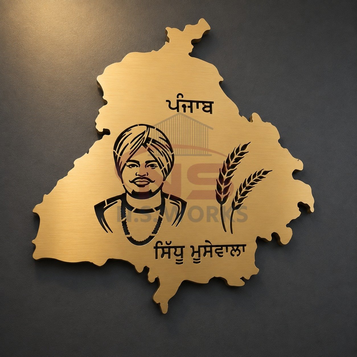 Punjab Map Art — Decorative Metal Art
